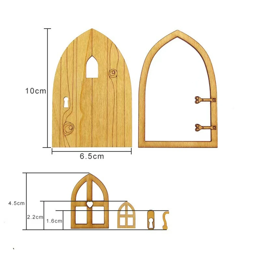 1pc fai da te in legno fata elfo porta Craft Kit decorazione porta di natale Vintage in miniatura fata giardino Decor accessori casa delle bambole