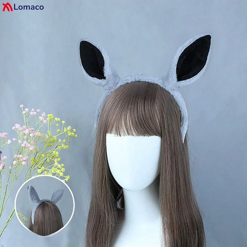 Carino peluche orecchie di cavallo cerchio per capelli pelliccia sintetica asino orecchio fascia pelosa fasce per capelli Lolita ragazza donna festa accessori cosplay oggetti di scena
