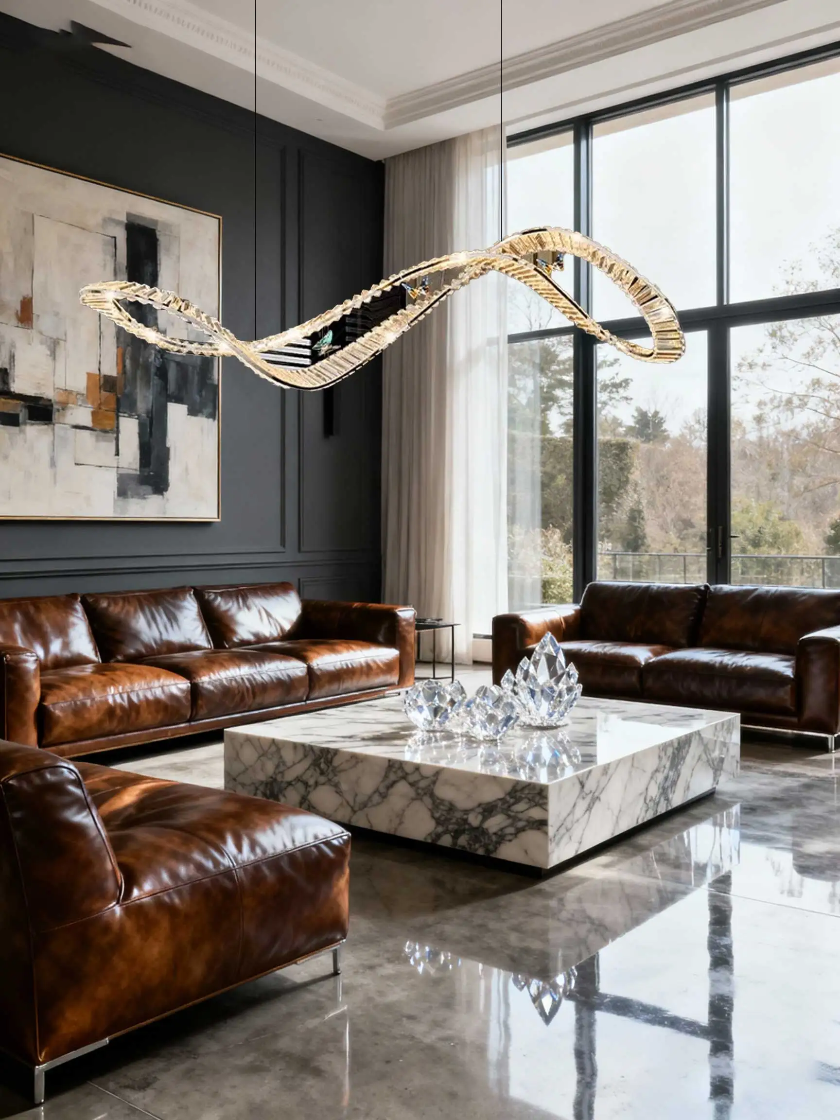 

Modern LED Ring Pendant Light for Living Room and Dining Room Indoor Hanging Lamp Home Decoration Lighting