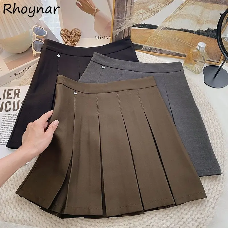 

Pleated Mini Skirts Women Spring Preppy Style Simple Basic Ulzzang JK Fashionable Korean Young Girls All-match Casual Designed