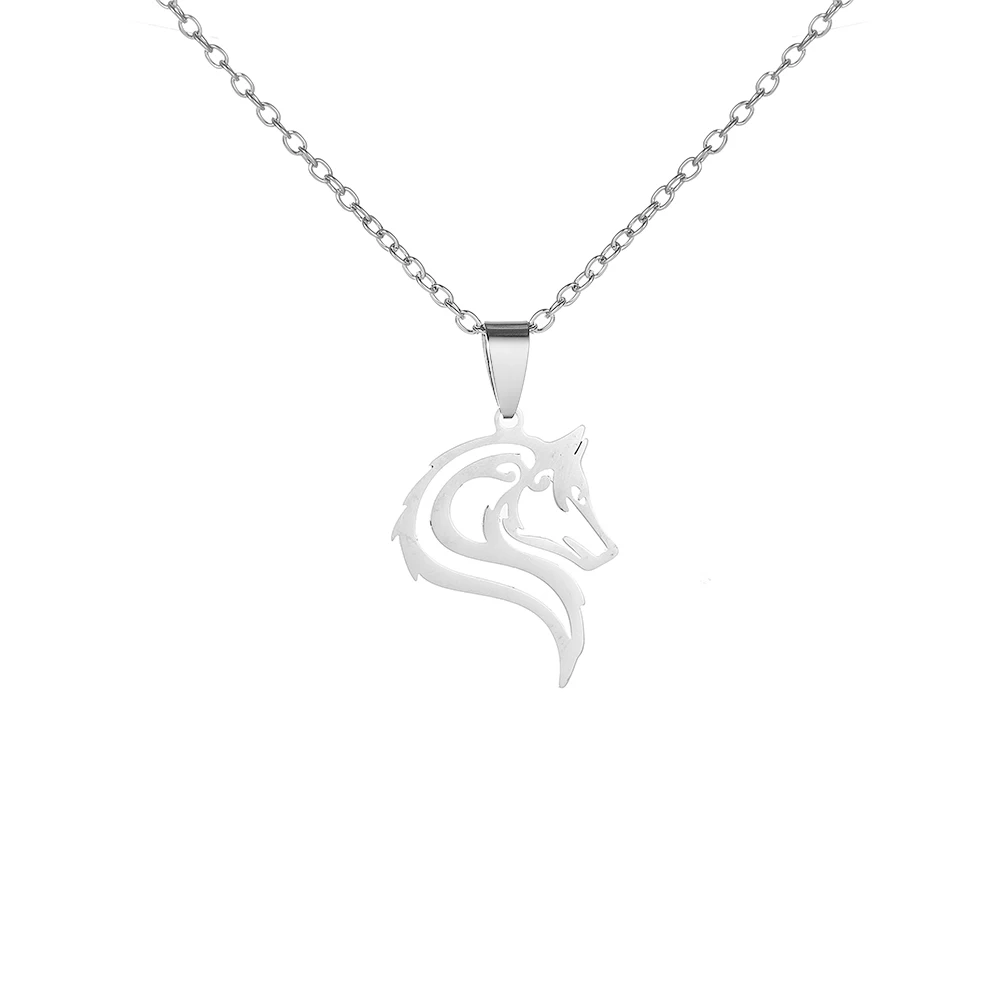 Edelstahl-Halskette mit Hohlem Wolfskopf-Anhänger für Männer und Frauen, Vintage-Wikinger-Tier-Design, Alltagsaccessoires, Geschenke – Detail 7