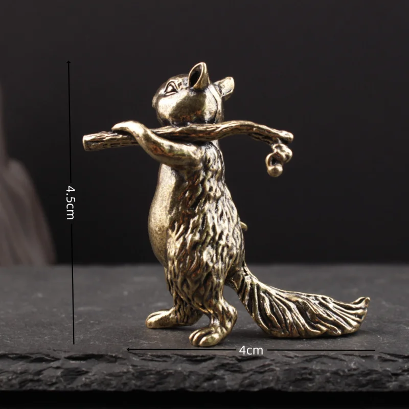 زخرفة مكتب مكتب من النحاس الصلب، زينة مضادة للسنجاب، شاي برونزي، هدية حرفية للحيوانات الأليفة، قطعة محمولة #6