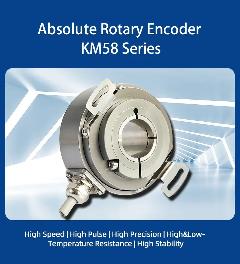 SSI Gray Code 24-bit RS485 Power-off Memory  High Response Absolute Multi-turn Optical Encoder IP65 Spring Plate