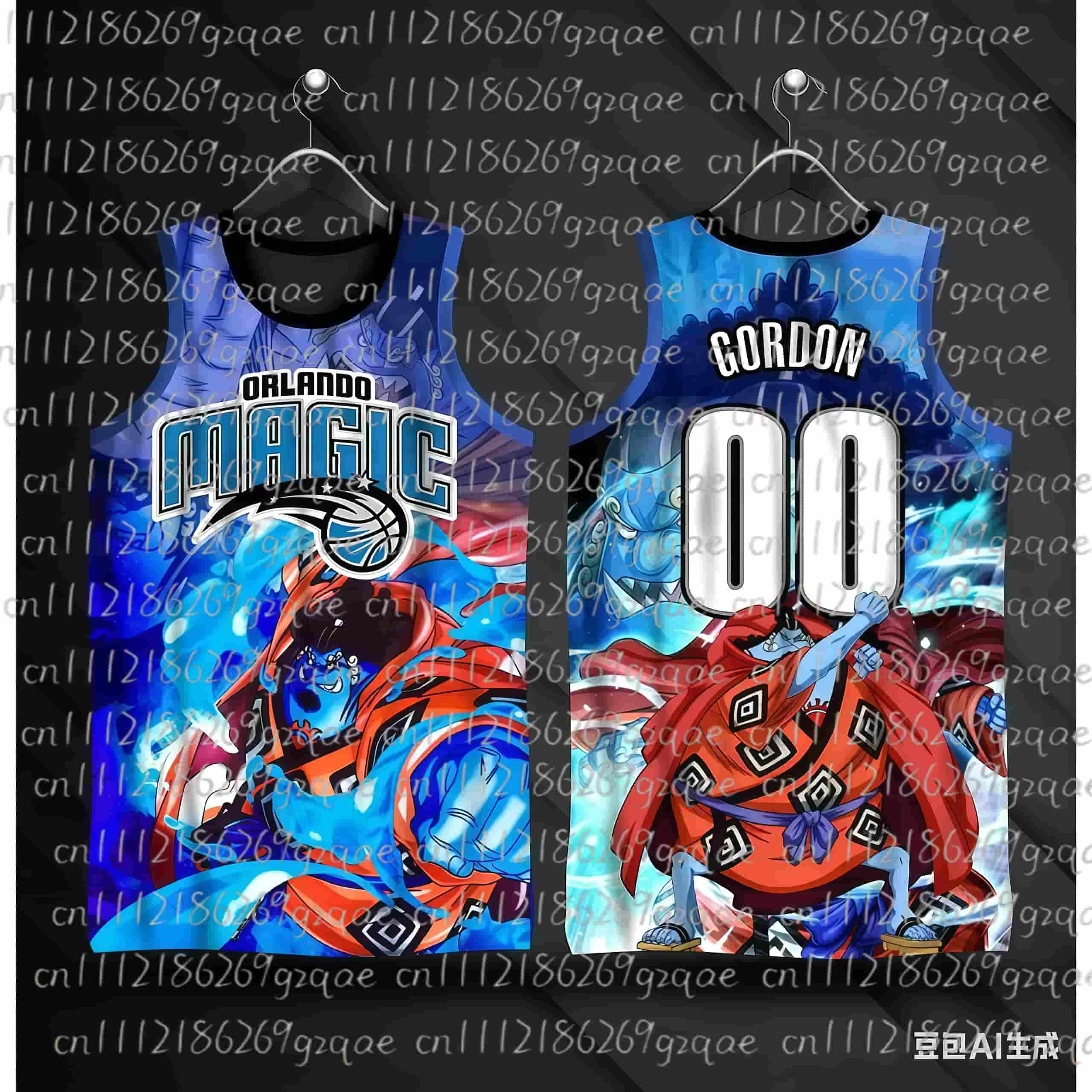 2026 New Anime One Piece Special Design Giannis Antetokounmpo #34 Basketball Jersey Kids 3D Printed Men's Casual Vest view 5