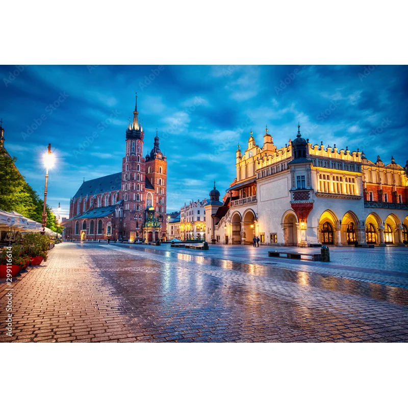 NITREE Art Cloth Background European Landscape Famous Scenic Spots Street  Night Scene Photography Background Props  OZ-07