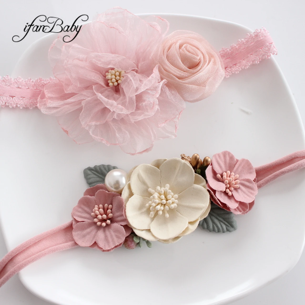 Chic Flower Headband Kids Girl Hair Accessories Nylon Elastic Headwear