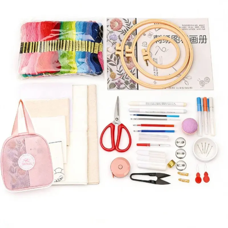 

Набор для вышивания: шкатулка для хранения, полный комплект для рукоделия, дорожный органайзер для начинающих и любителей рукоделия