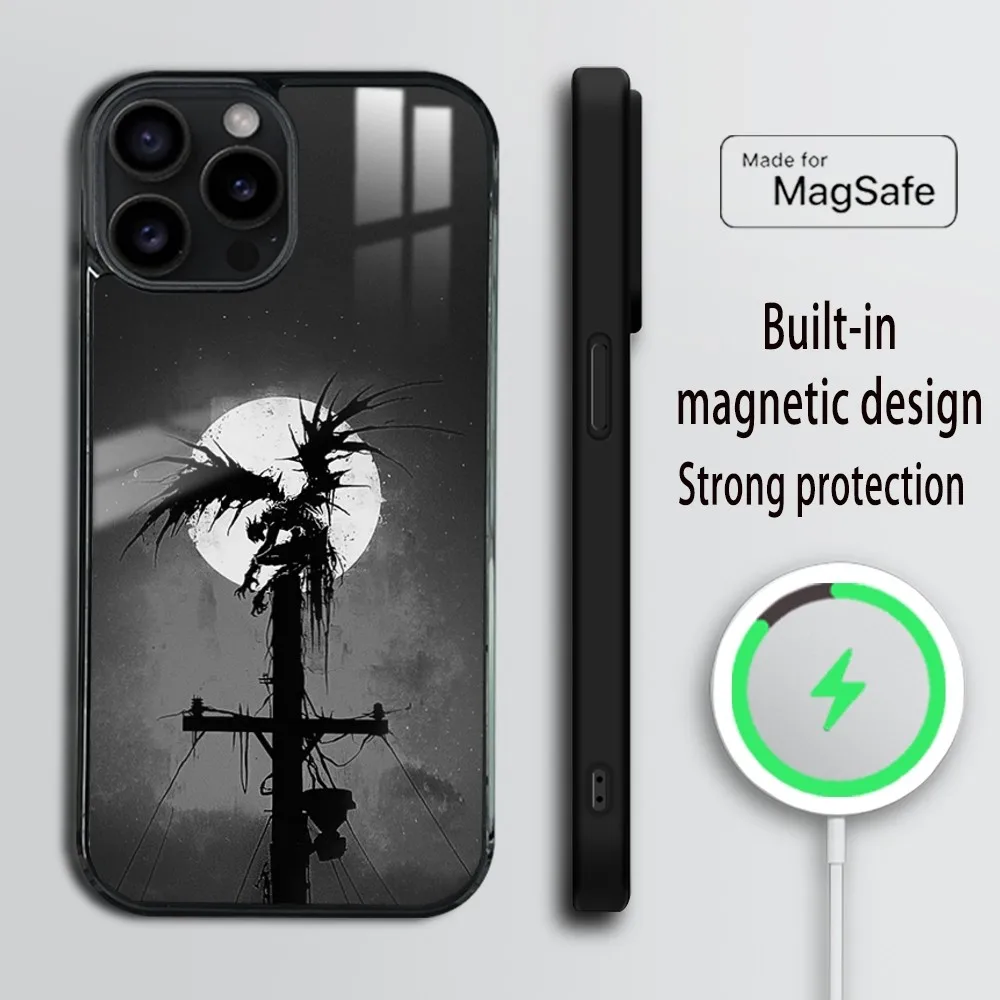 Anime Death Note Phone Case For iPhone 16 15 14 13 12 11 Pro Max Plus Mini Magsafe Mirror Wireless Magnetic Cover