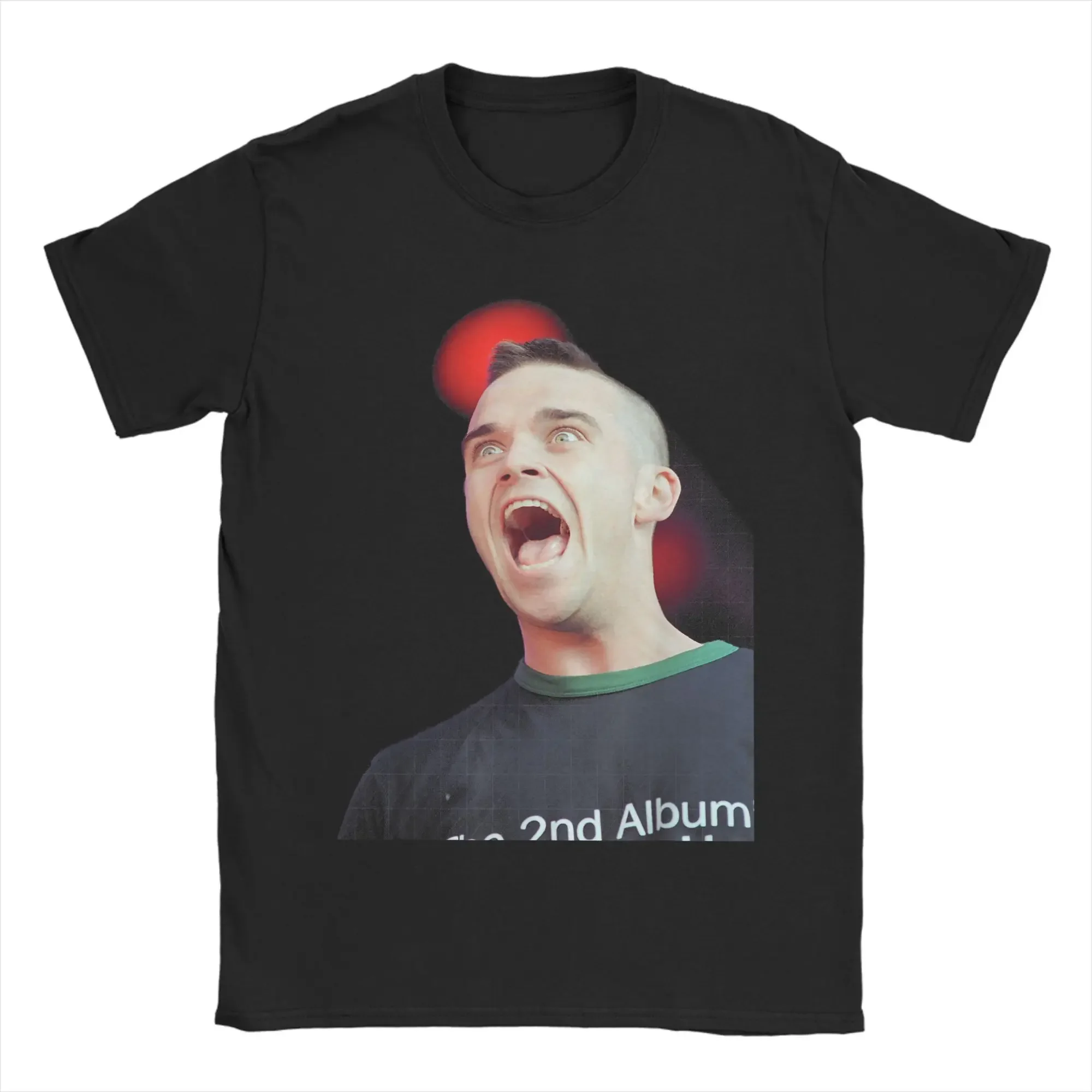 

Men's Singer Robbie Williams Of Take That Live T In The Park 1998 T Shirts Clothes Novelty Short Sleeve Crewneck Tees T-Shirt