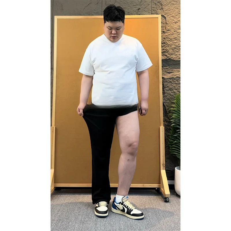 

plus Size Men's Slim Fit Jeans High Elastici Knife Denim Pants Lengthening Legs Narrow Version Bootcut Summer Jeans