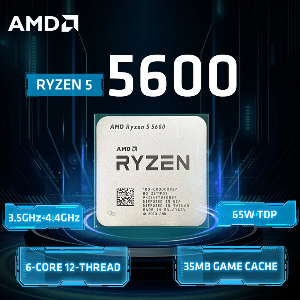 AMD Ryzen 5 5600 CPU：6コア/12スレッド Zen 3 プロセッサー、最大