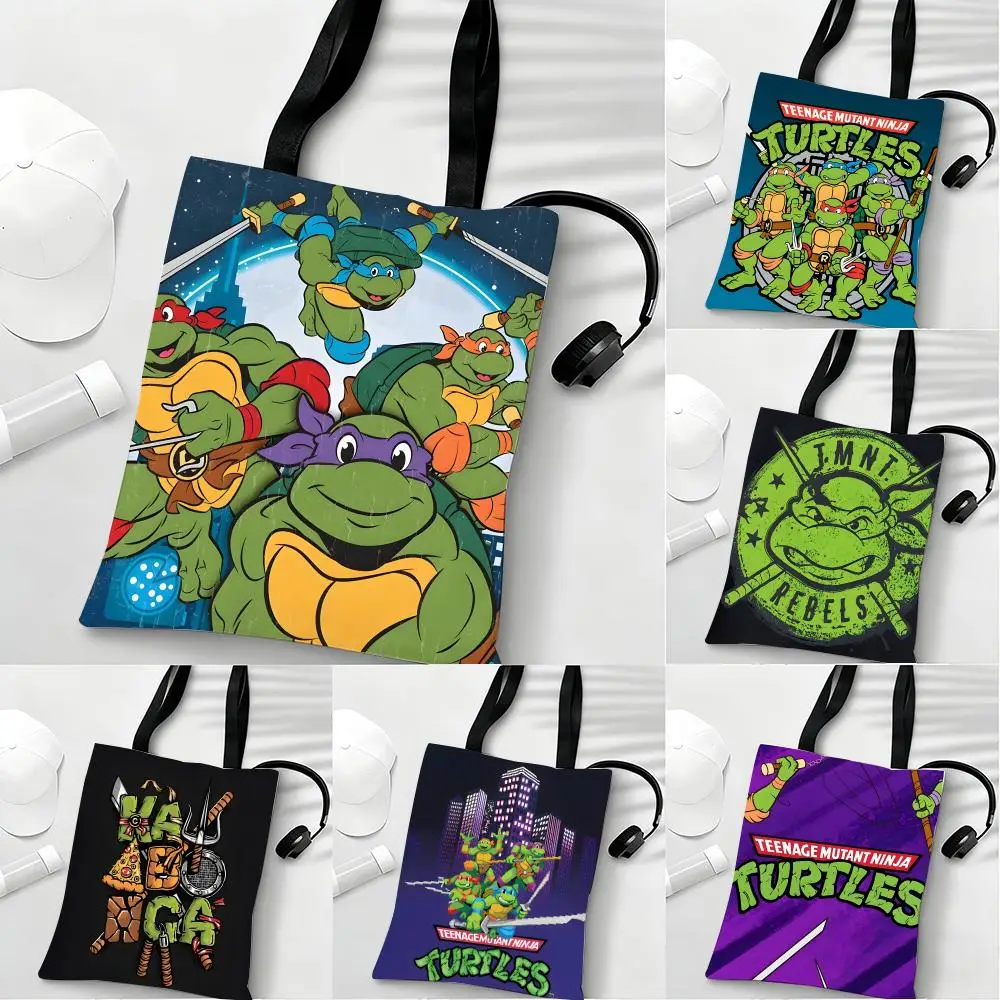 

Classic Anime N-Ninja T-TurtlesS Storage Bags Lightweight Eco Friendly Fashionable Multi Purpose Large Capacity Canvas Shoulder