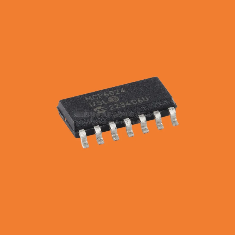 10pcs/Original genuine MCP6024T-I/SL SOIC-14 10MHz four-way operational amplifier chip