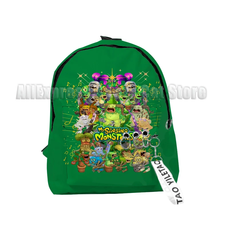 Mochila de dibujos animados My Singing Monsters, juego de terror de peluche, adolescentes, hombres, mujeres, niños, estudiantes, niños, niñas