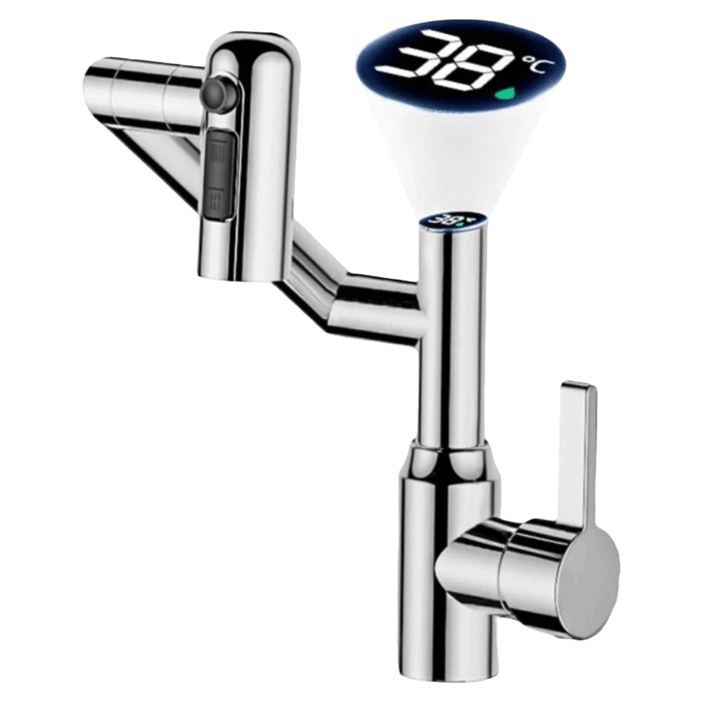 

Stainless Steel Universal Rotation Faucet Ceramic Disc Valve Core 3 Water Modes Mechanical Arm Faucet Durable and Long-lasting