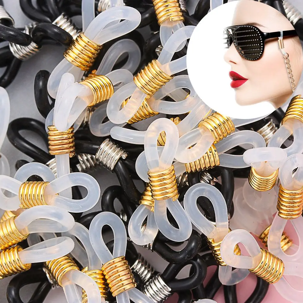 

50PCS Rubber Glasses Ring Anti-Slip Eyeglasses Holder Eyeglass Chain Ends Retainer Spectacle End Connectors Eyeglass Strap