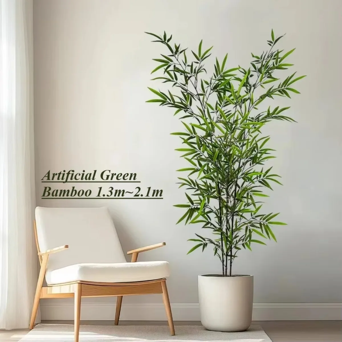 

Artificial Green Bamboo PVC Material Simulation Plant Bamboo Family Bonsai Decoration Bamboo Strip Leaf Combination 1.3m To 2.1m