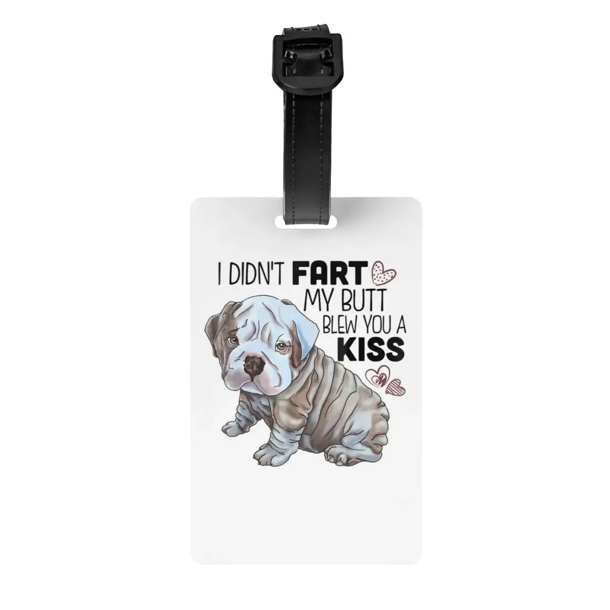 

Custom English Bulldog Luggage Tag Privacy Protection British Pet Dog Lover Baggage Tags Travel Bag Labels Suitcase