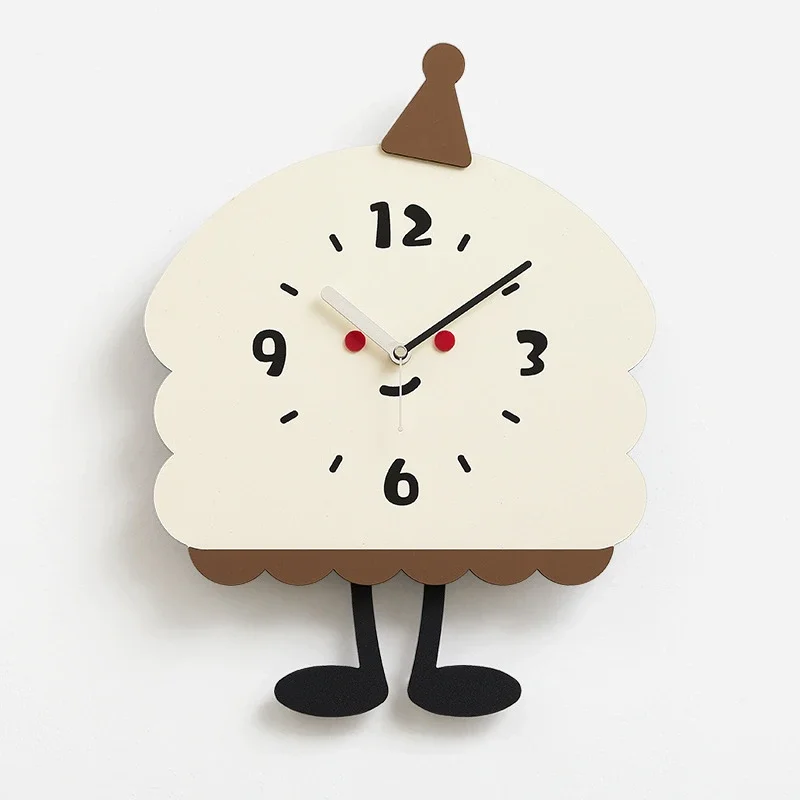 No punching cream wind creative clock wall clock living room simple modern household clock