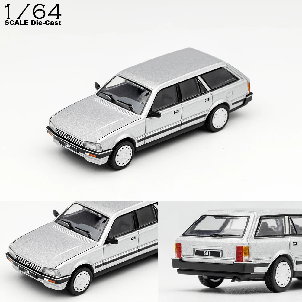 DCT 1/64 505SW Model Car Vintage Vehicle Wagon Diecast Car Collection Toy Station Vehicle Gift For Adults With Display Case