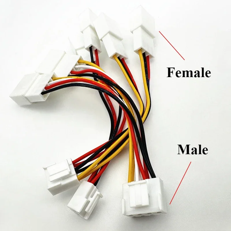 1/5/10/50Pcs Fan Cable GPU VH3.96mm 2/3/4Pin 1 Male to 2 Female Connector Cable Lead Y Splitter Split Two Fan Line 10cm 22AWG