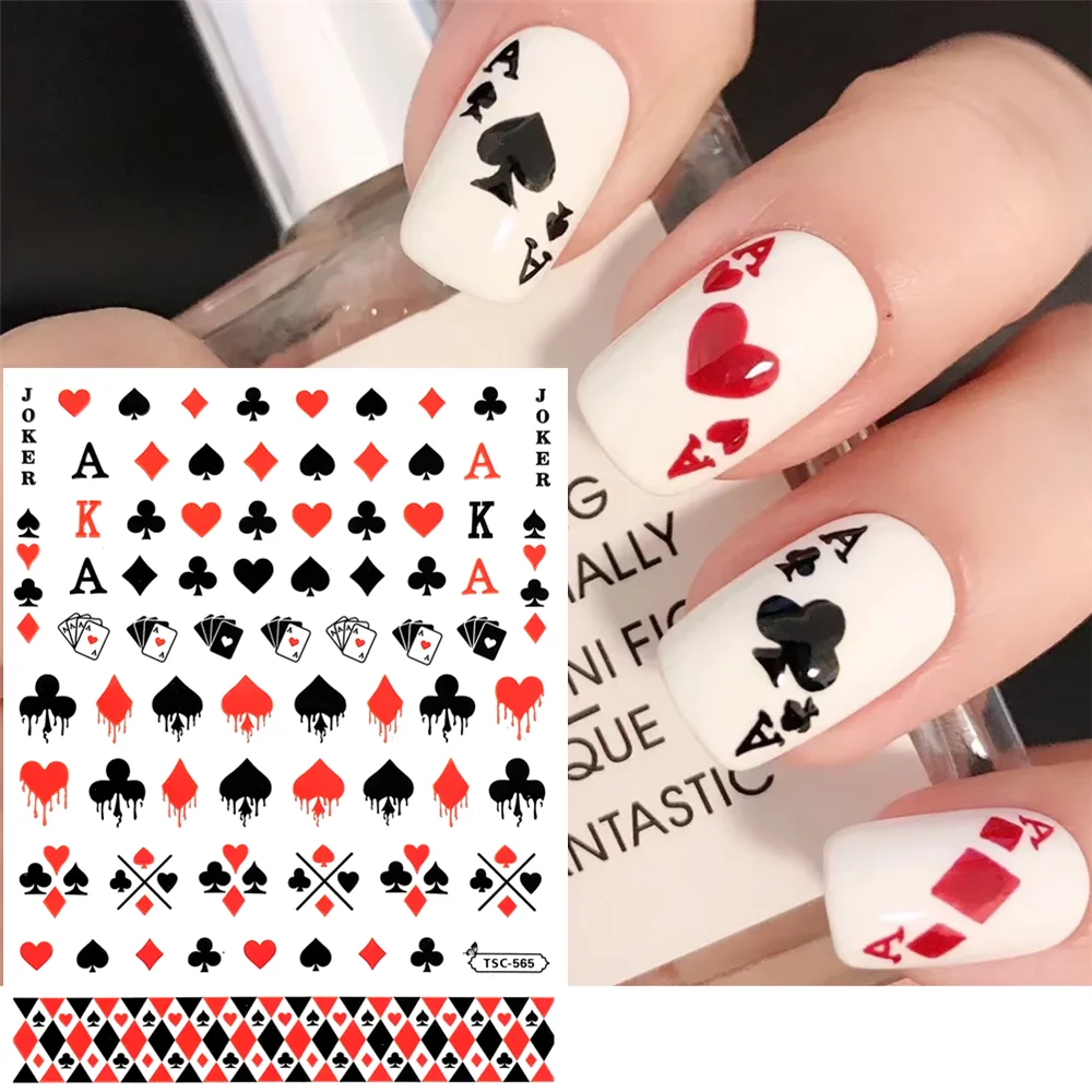 TSC-565  MG190105-13  Mahjong Poker  DIY  3D Back glue Nail Art Stickers Decals Sliders Nail ornament decoration