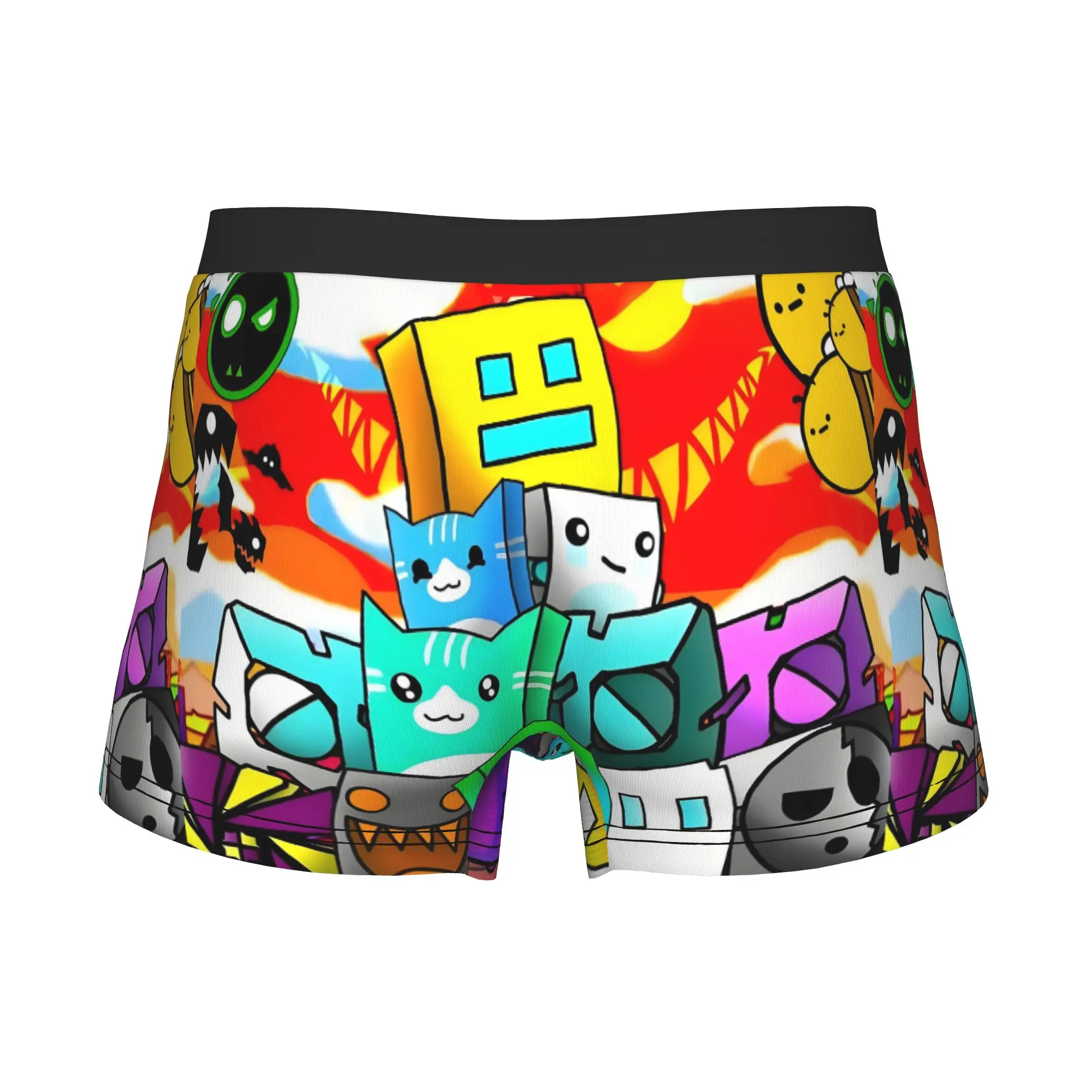 Geometry Dash  Boxers Shorts Men's Cartoon Game Briefs Underwear Novelty Underpants
