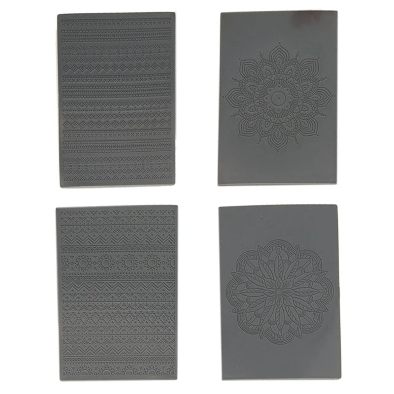 N0HB 4 шт. шаблоны для тиснения 3D геометрия папка для тиснения помадка мыло ручной работы тисненые трафареты DIY бумага для