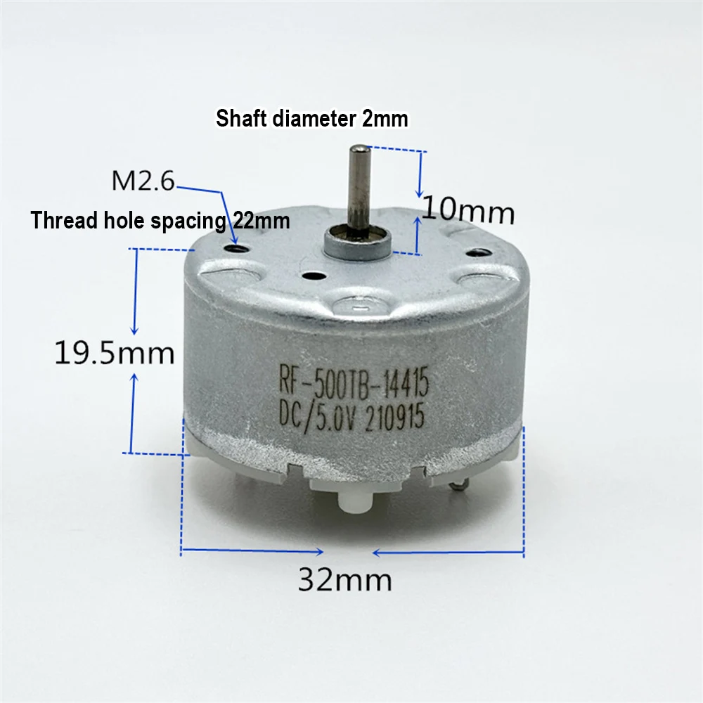 Mini 32mm 500 Electric DC Motor DC 3V-9V 5300RPM Large Torque Sweeping Robot Motor Carbon Brush Intelligent Sweeper Motor