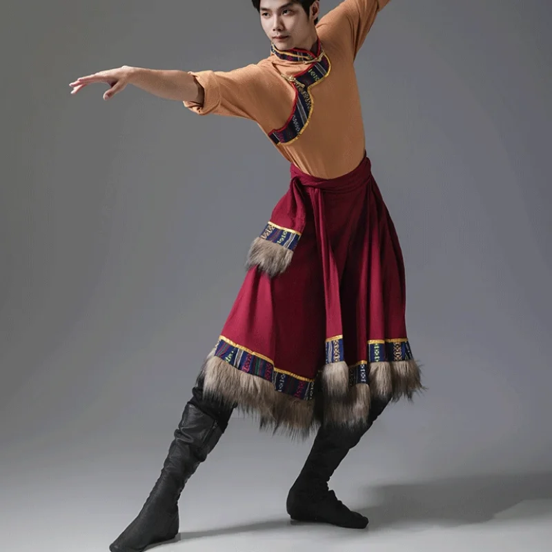 

Chinese Tibetan Men's Dance Performance Costume