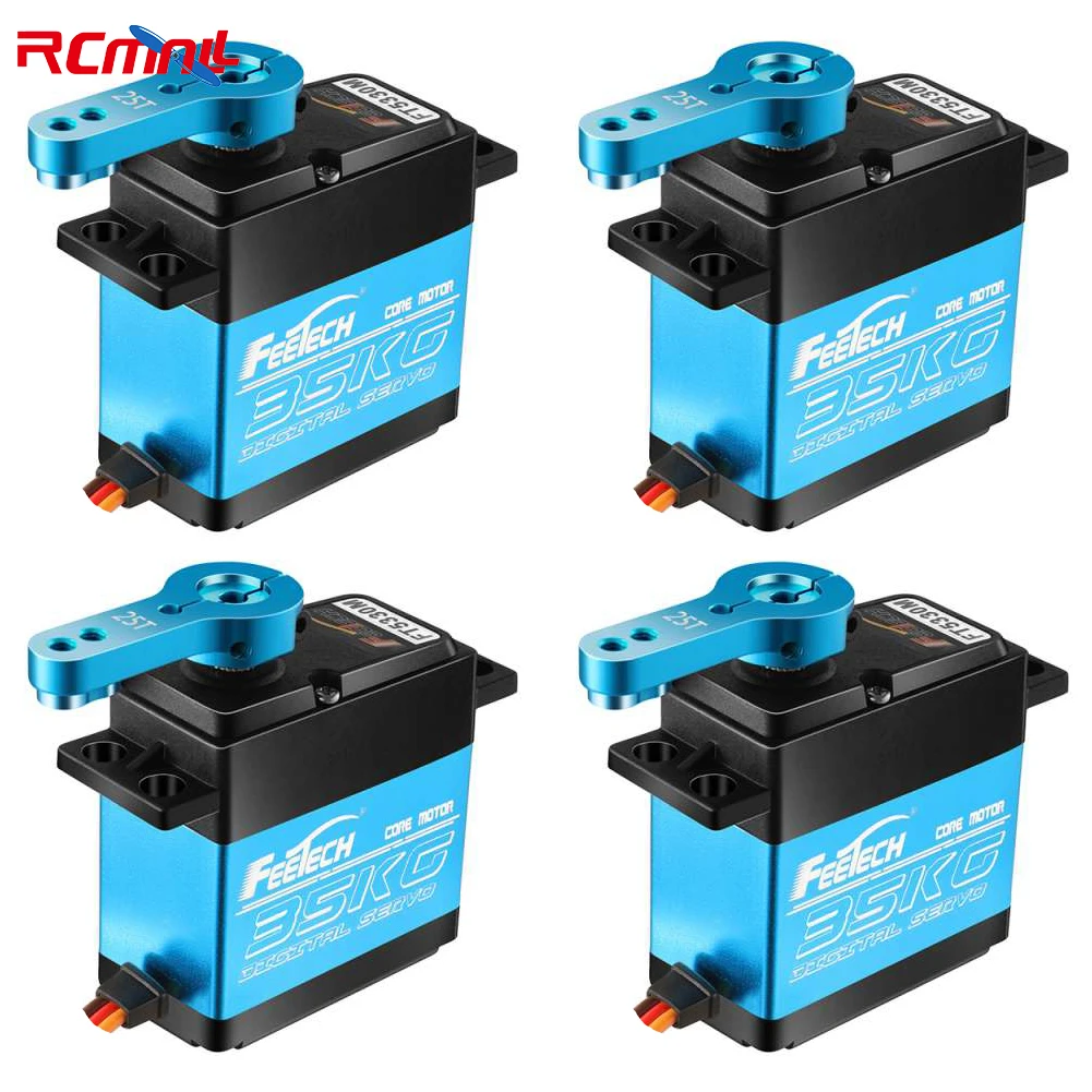 4 Sets Feetech FT5330M 35KG Digital Servo 180 Degree with 25T Arm 7.4V RC Servo Motor for RC Car Helicopter