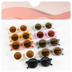 2024 New Children's Sunglasses Vintage Round Frame Baby Sun Glasses Kids Girls Boys Outdoor Travelling Shades for 1-7 Year Old