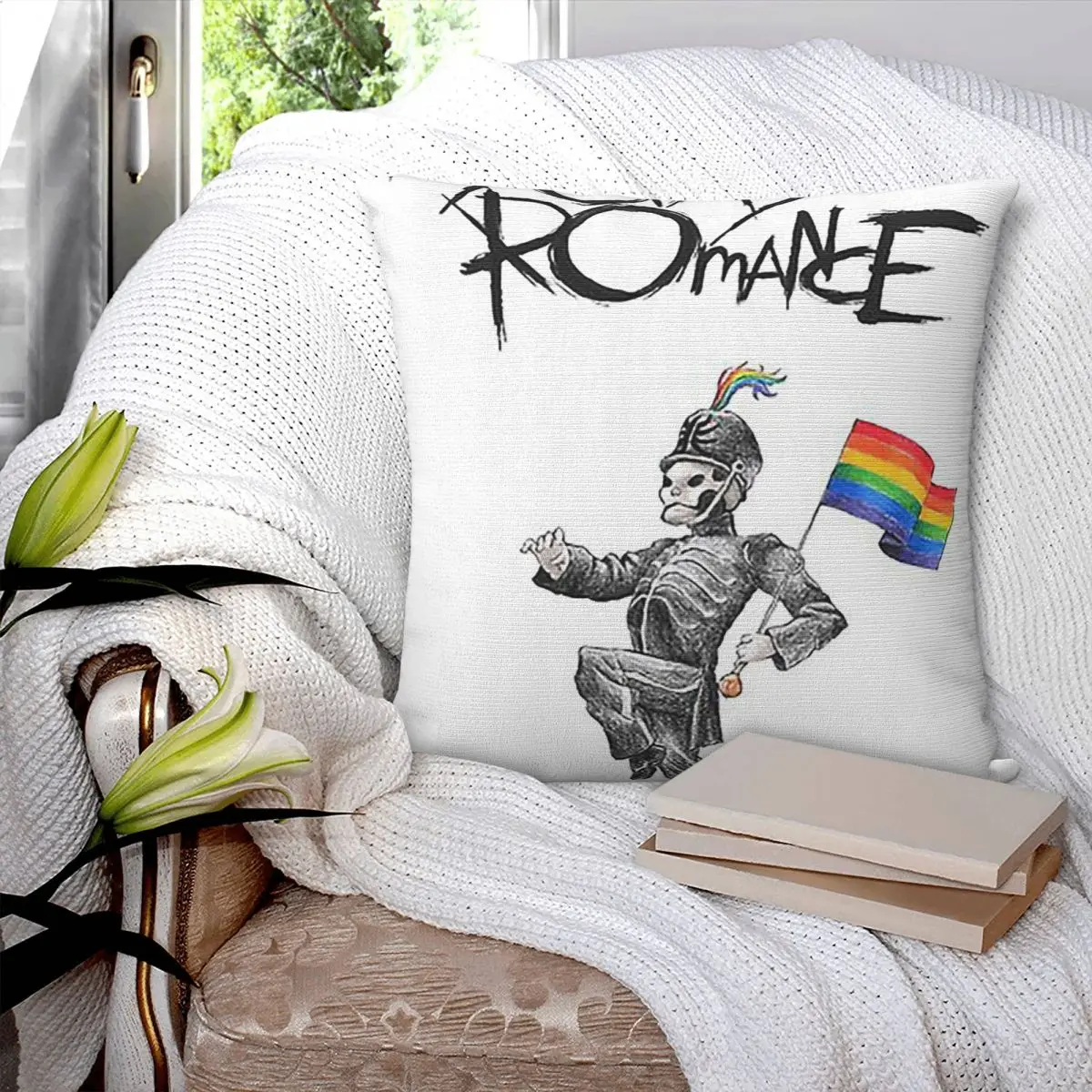 My Gay Romance The Pride Parade Square Pillowcase Pillow Cover Polyester Cushion Decorative Comfort Throw Pillow for Home Car