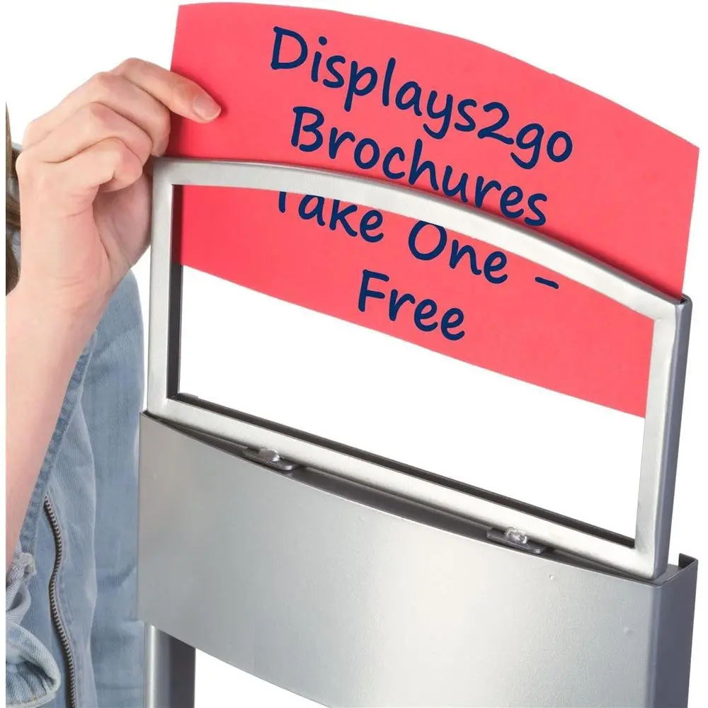 حامل أدب فضي مكون من 10 جيوب مع حقيبة حمل لعرض الأرضيات المحمولة