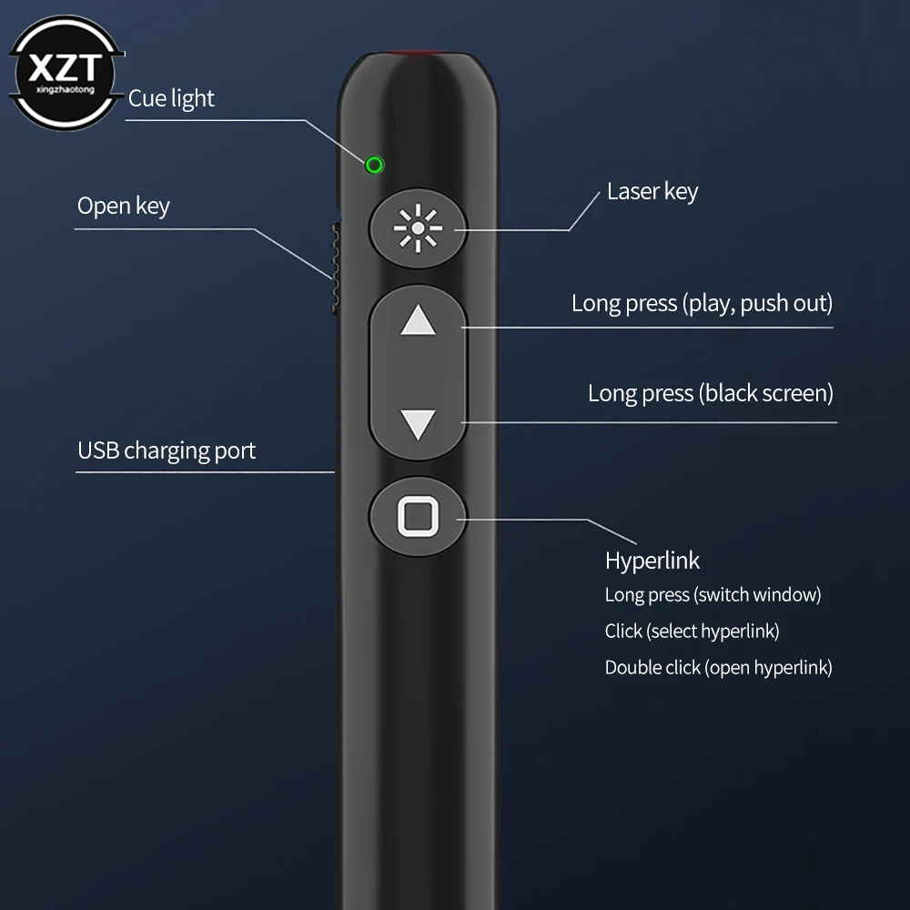 Presentation Clicker Office Classroom Remote Control Wireless Slide Presenter Pointer Controlling Equipment Computer Accessory