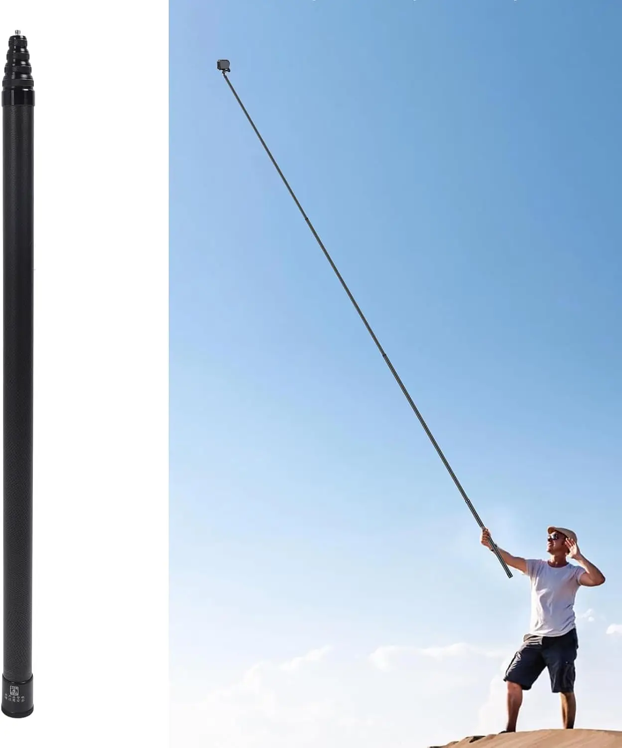 Długa, wydłużana kijka do selfie, 3 metry, statyw monopod z gwintem 1/4 cala do kamer X4, X3, X2.