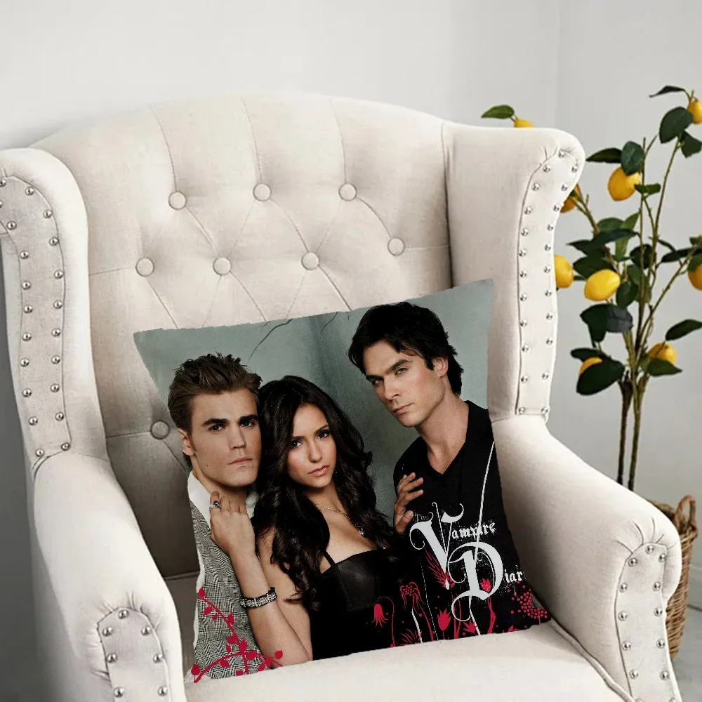 New The Vampire Diaries TV 45x45cm Cushion Cover  For Home Decorative Pillows Cover Invisible Zippered Pillow Case