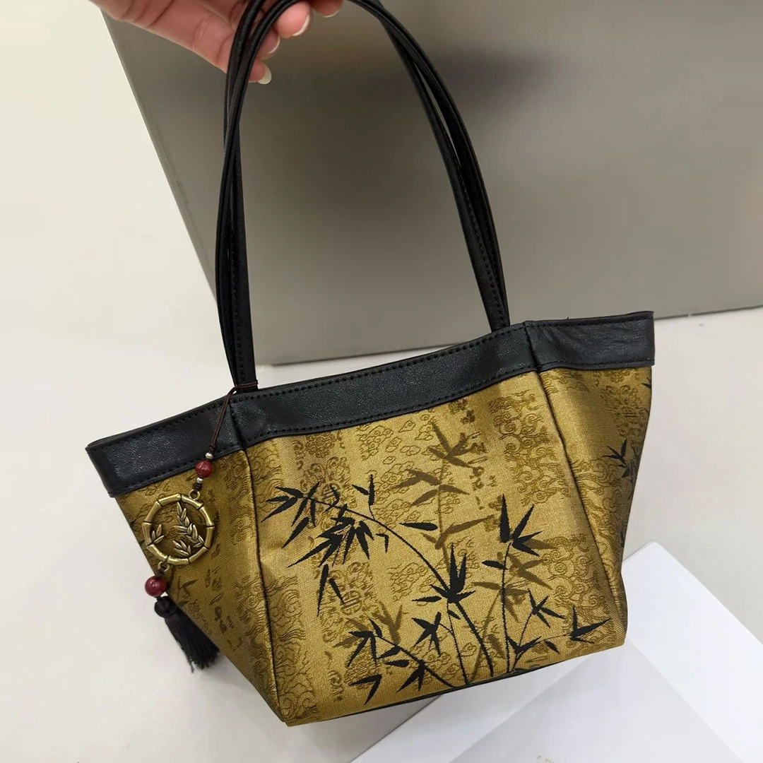 Mendy Song Brocade Tote Bag Wo - Luxury Bags Gold 评论和价格