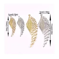 10pcs Gold and silver Filigree Wraps Angel wings Pendant Metal Crafts for Headwear and jewelry accessories YKL0907