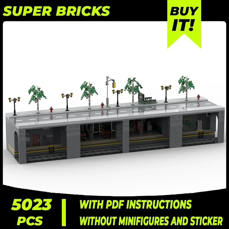 New York Train Station Model Moc Building Bricks Underground Metro Line 1 Technology Blocks Gift Christmas Toy DIY Sets Assembly