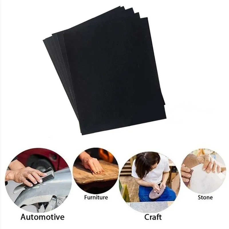 Sand Paper Sheets Silicon Carbide Home Coarse 180/1200 Grit Polishing Car Metal Glass Ceramics Wood Sandpaper