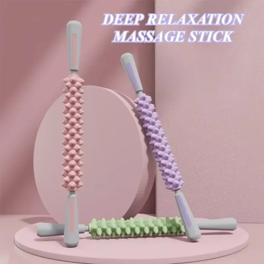 

New Portable Massage Stick Yoga Fitness Wolf Teeth Muscles Massage Stick Manual Artifact Roller Arm Forearm Relaxation