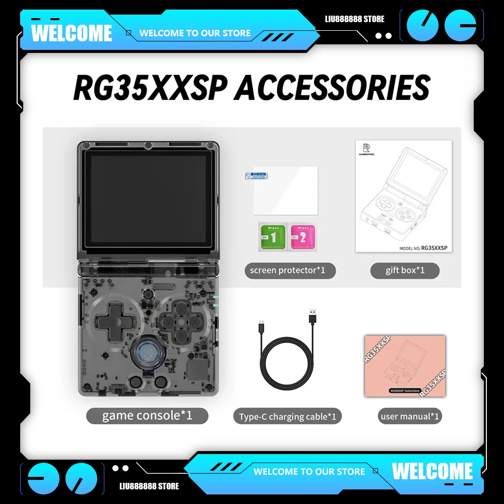 New RG35XXSP Retro Nostalgic Portable Game Console Classic Folding Flip Handheld  Wireless Handheld Game Console