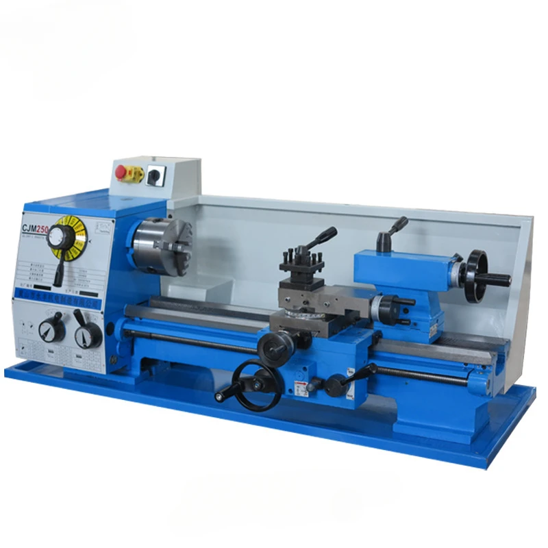 High-precision household lathe CJM250 desktop metal processing machine tool small ordinary industrial lathe two-way automatic