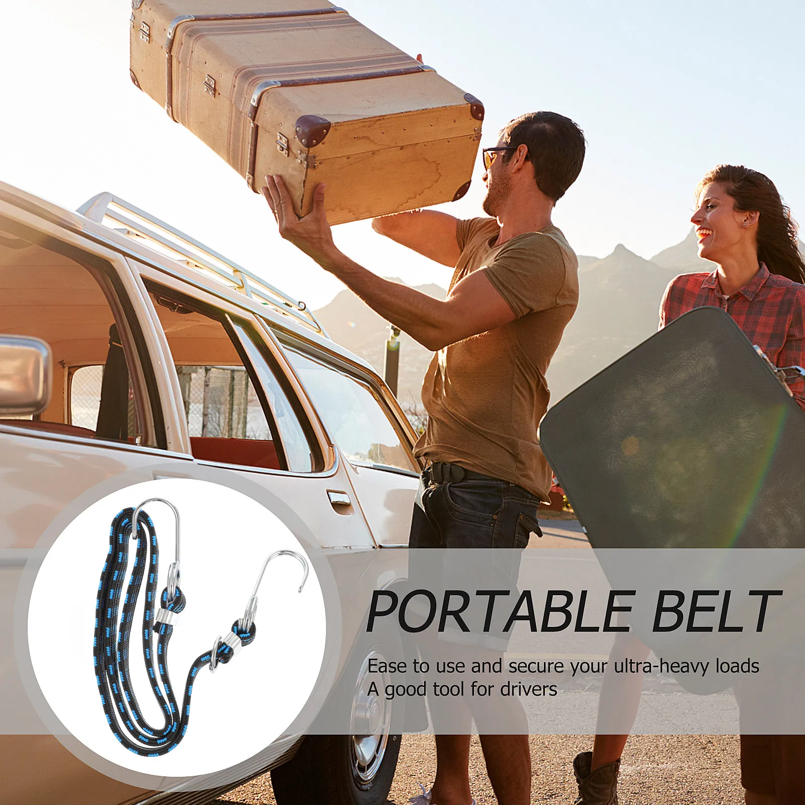Tie Down Strap For Travel Emergency Kit Truck Drivers Tow Rope Bundling Belt Hook Thickened Trailer Proof