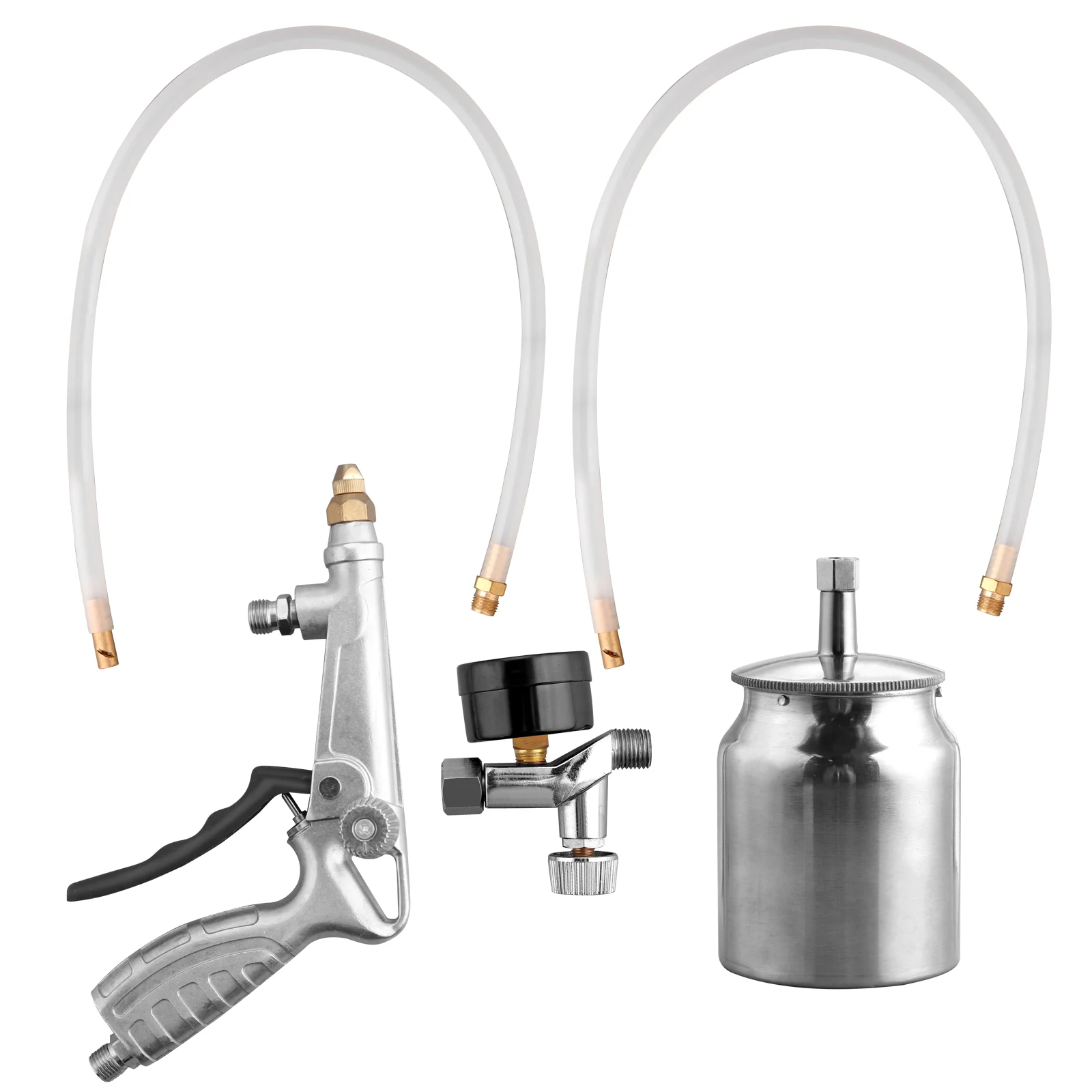 Heavy Duty Air Rust Protection Spray Gun Kit 130PSI Anti-Corrosion Undercoating with Gauge & Dual Wands