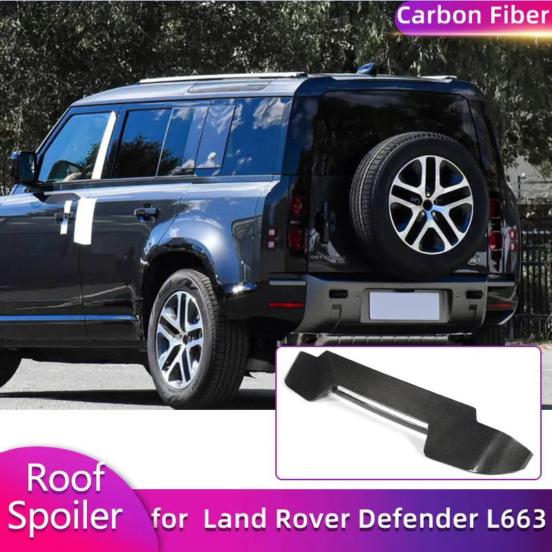 

Carbon Fiber Rear Roof Spoiler Wings for Land Rover Defender L663 2020-2025 Car Racing Rear Spoiler Roof Window Trim Wing Lip