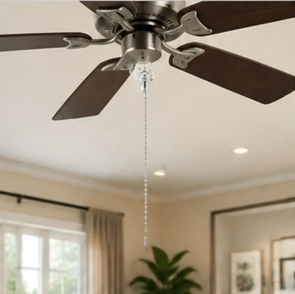 Nickel Ceiling Fan Pull Chain Extension – Durable Light Pull Chain Extender for Ceiling Lamp, Wall Light & Cabinet Fixture