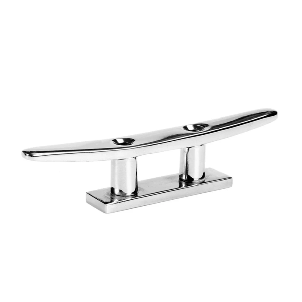 316 Stainless Steel Boat Bollard 2 Holes Marine Mast Mooring Cleat 8/10 inch Boat Cleat Flat Cleat For Marine Boat Deck