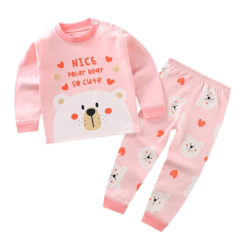 Gyerekek gyerekeknek ruhák sets  fiúknak lányok Angol kosztüm Pizsama clothinng nadrágot Gúnyrajz Őszies téli sleepwear outfits